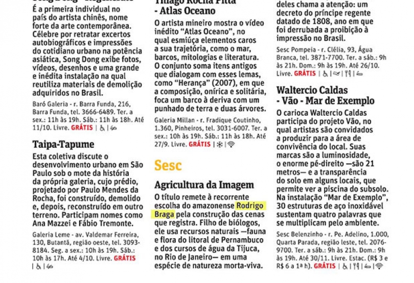 Folha de São Paulo – Guia – 05-11.09.2014 | ICCo, São Paulo