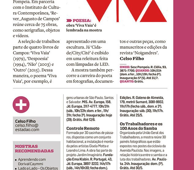 Estadão – Guia Divirta-se – 29.04.2016 | ICCo, São Paulo