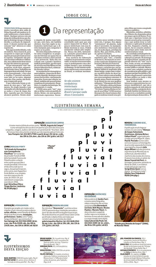 Folha de São Paulo – Ilustríssima – 01.05.2016 | ICCo, São Paulo, Brazil